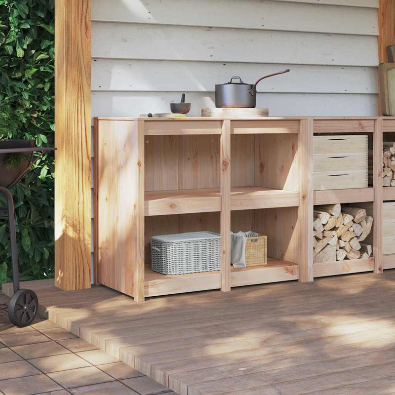 vidaXL Kitchen Cabinet Brown Oak 106 x 55 x 92 cm Solid Pine Wood