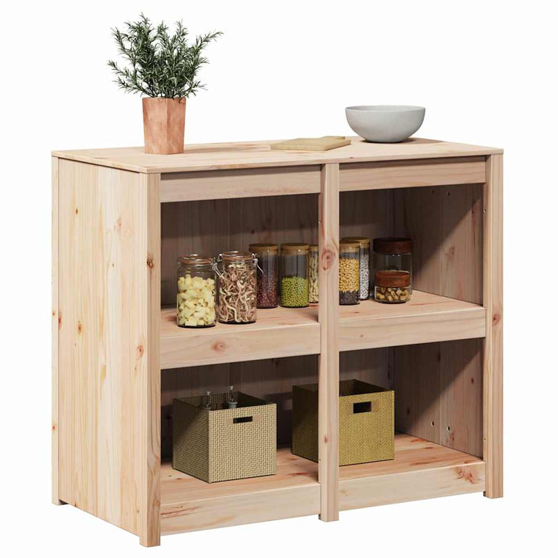 vidaXL Kitchen Cabinet Brown Oak 106 x 55 x 92 cm Solid Pine Wood