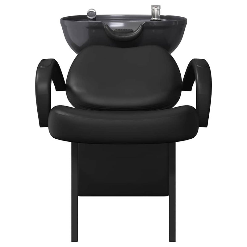 vidaXL Shampoo Chair Height Adjustable Black 63 x 141 x 92 cm PVC