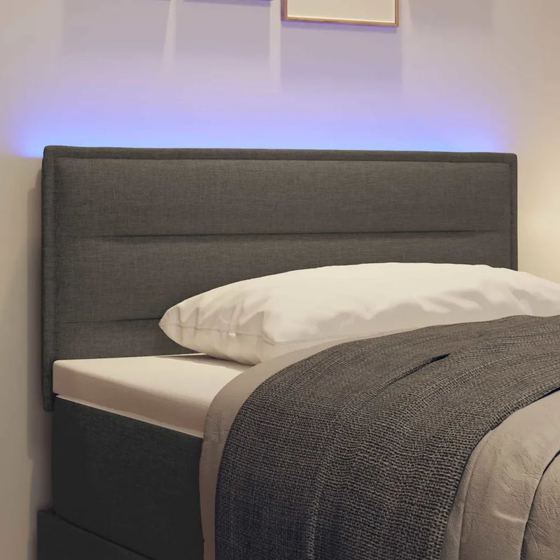 LED Headboard with LED Strip Lights Dark Grey 100 cm Polyester