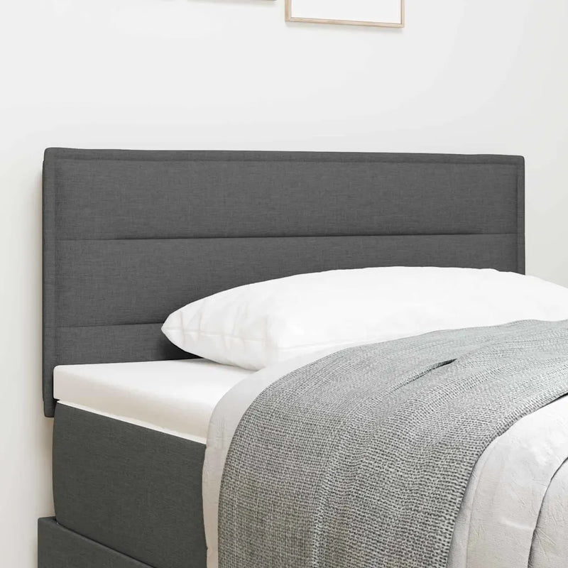 LED Headboard with LED Strip Lights Dark Grey 100 cm Polyester