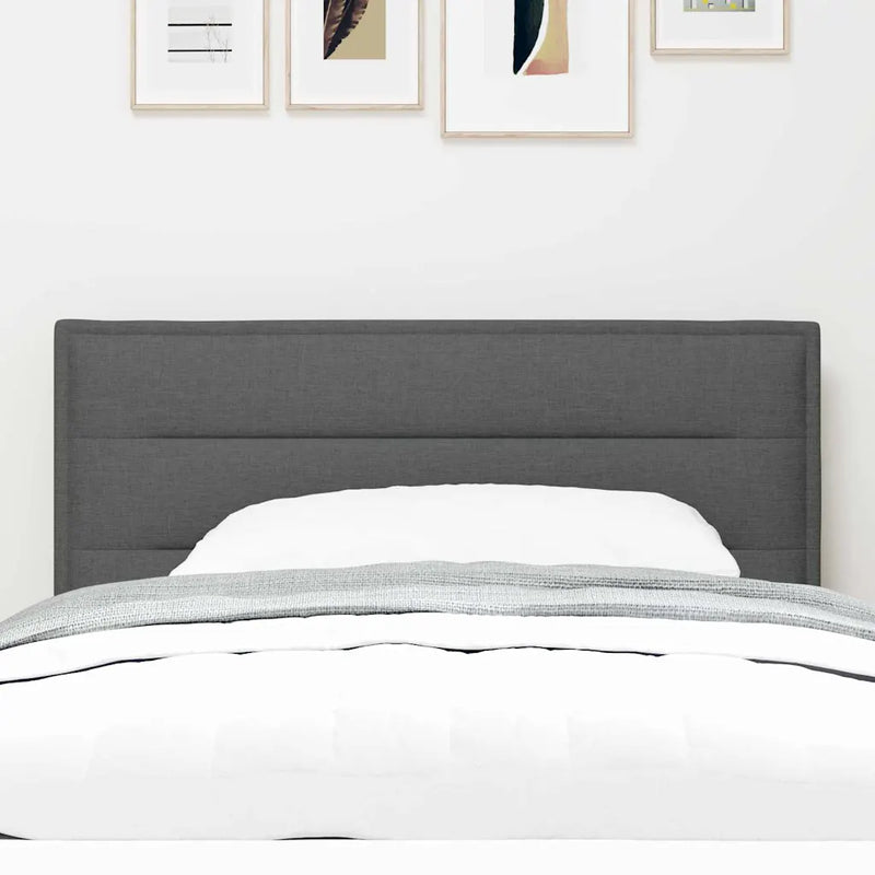 LED Headboard with LED Strip Lights Dark Grey 100 cm Polyester
