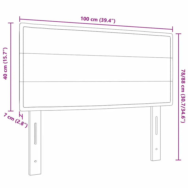 LED Headboard with LED Strip Lights Dark Grey 100 cm Polyester