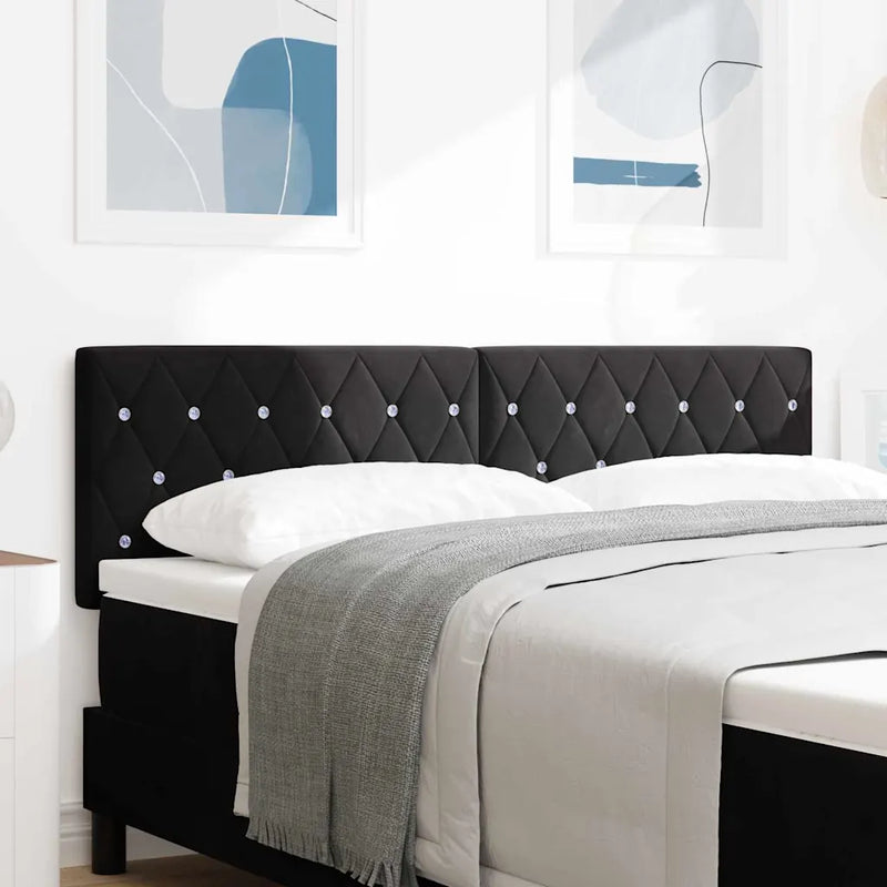 LED Headboard with LED Strip Lights Black 160 cm Polyester