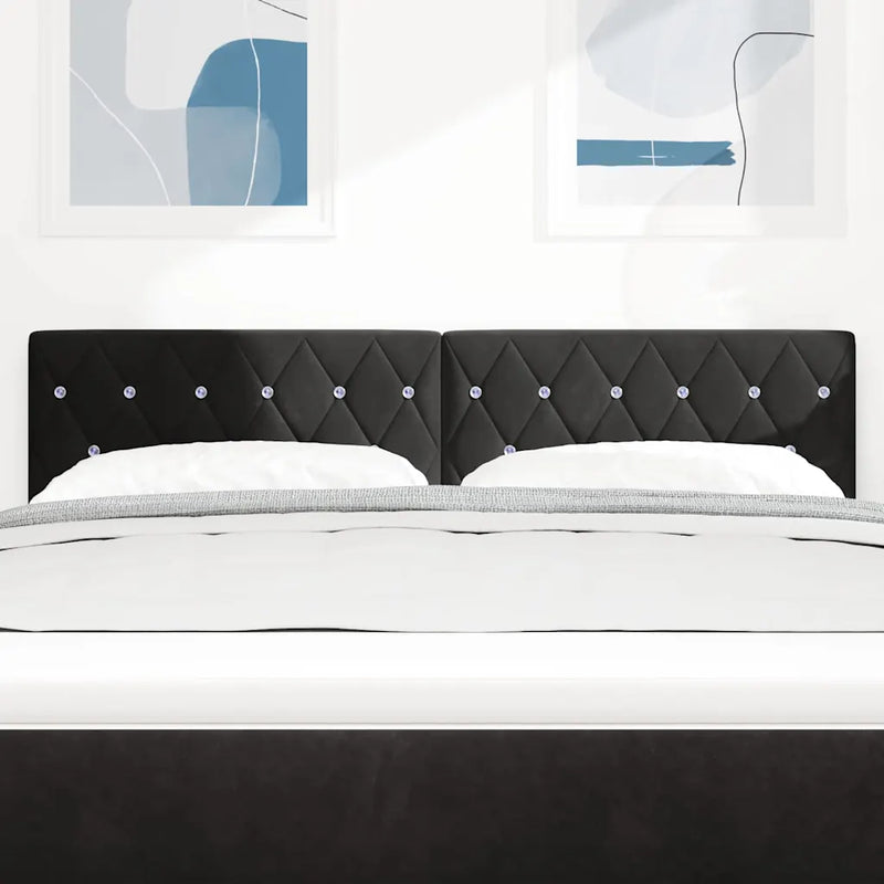 LED Headboard with LED Strip Lights Black 160 cm Polyester