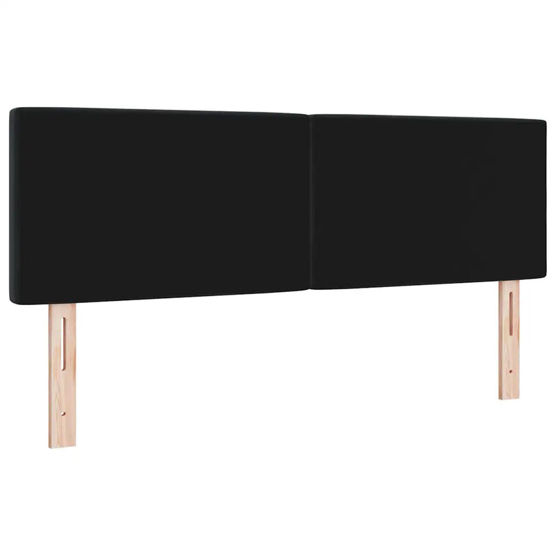 LED Headboard with LED Strip Lights Black 160 cm Polyester