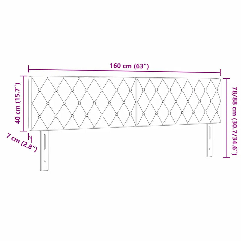 LED Headboard with LED Strip Lights Black 160 cm Polyester