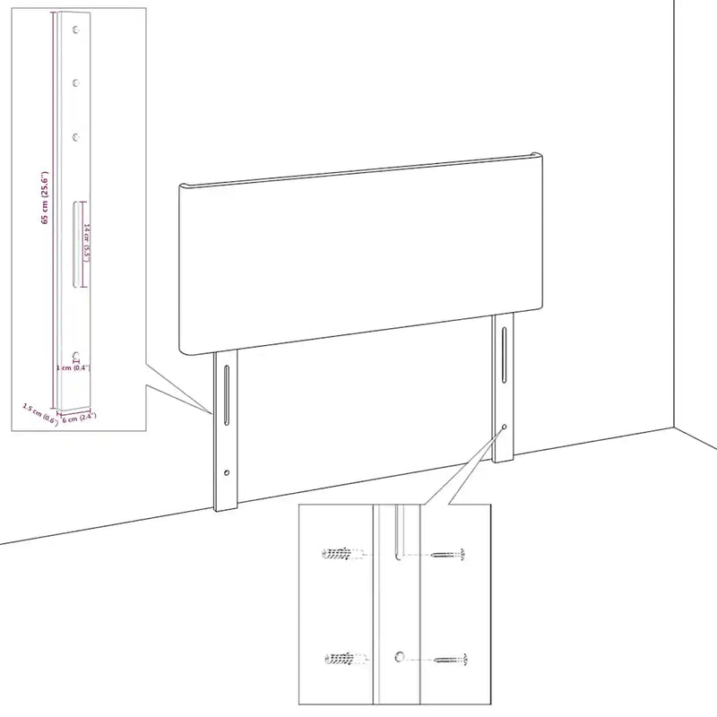 LED Headboard with LED Strip Lights Black 160 cm Polyester