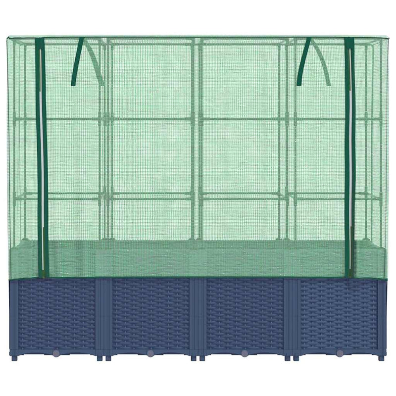 vidaXL Raised Bed with Greenhouse Cover Rattan Look 160x40x153 cm