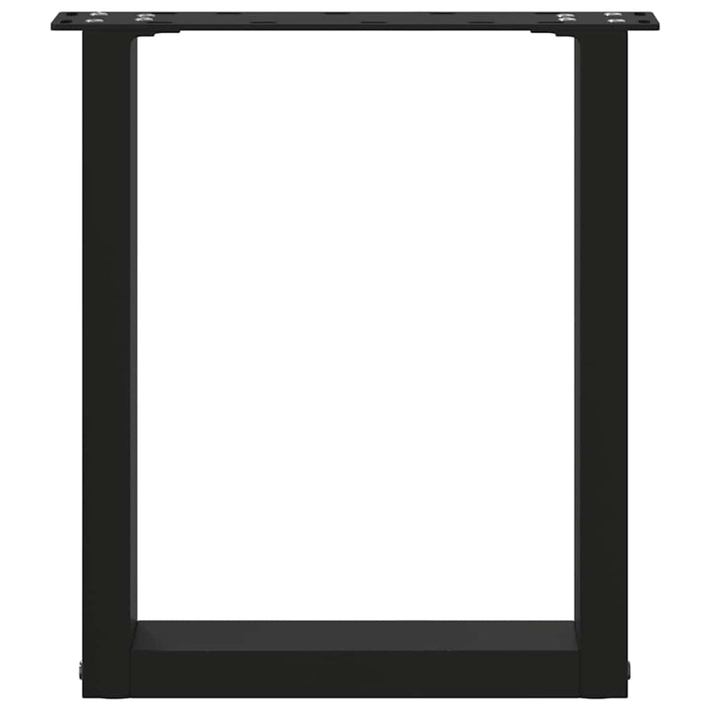 vidaXL Coffee Table Legs U-Shaped 2 pcs Black 38x(42-43) cm Steel