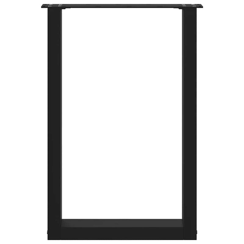 vidaXL Dining Table Legs U-Shaped 2 pcs Black 50x(72-73) cm Steel