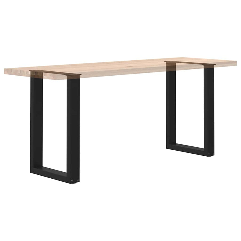 vidaXL Dining Table Legs U-Shaped 2 pcs Black 50x(72-73) cm Steel