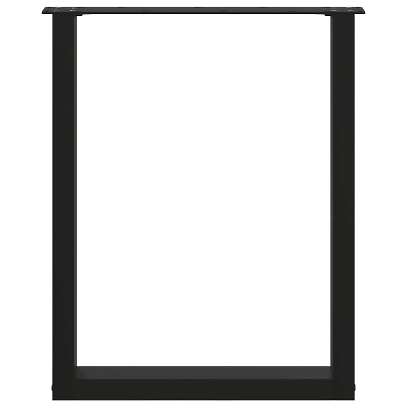 vidaXL Dining Table Legs U-Shaped 2 pcs Black 60x(72-73) cm Steel