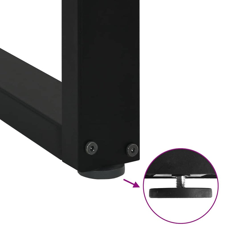 vidaXL Dining Table Legs U-Shaped 2 pcs Black 60x(72-73) cm Steel