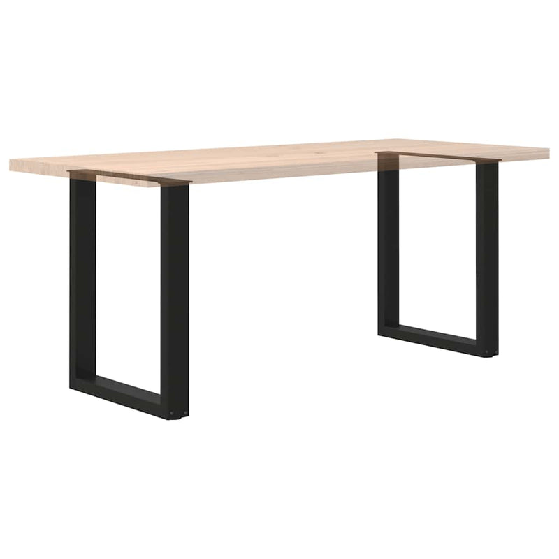 vidaXL Dining Table Legs U-Shaped 2 pcs Black 70x(72-73) cm Steel