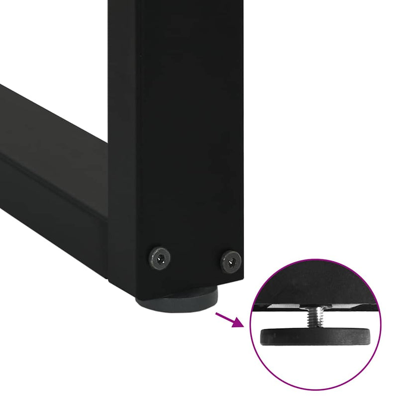 vidaXL Dining Table Legs U-Shaped 2 pcs Black 70x(72-73) cm Steel