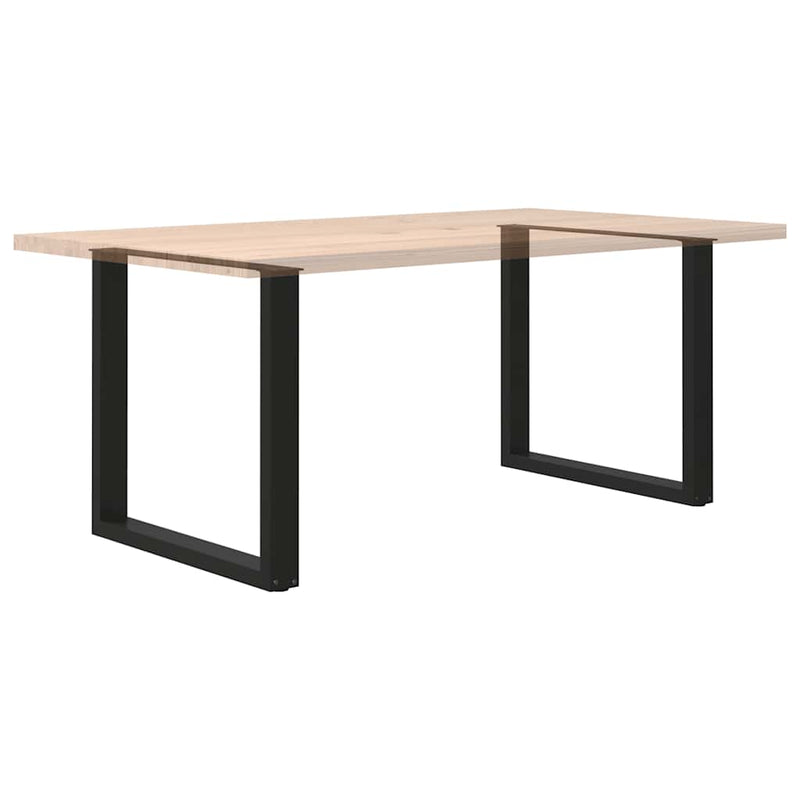 vidaXL Dining Table Legs U-Shaped 2 pcs Black 80x(72-73) cm Steel