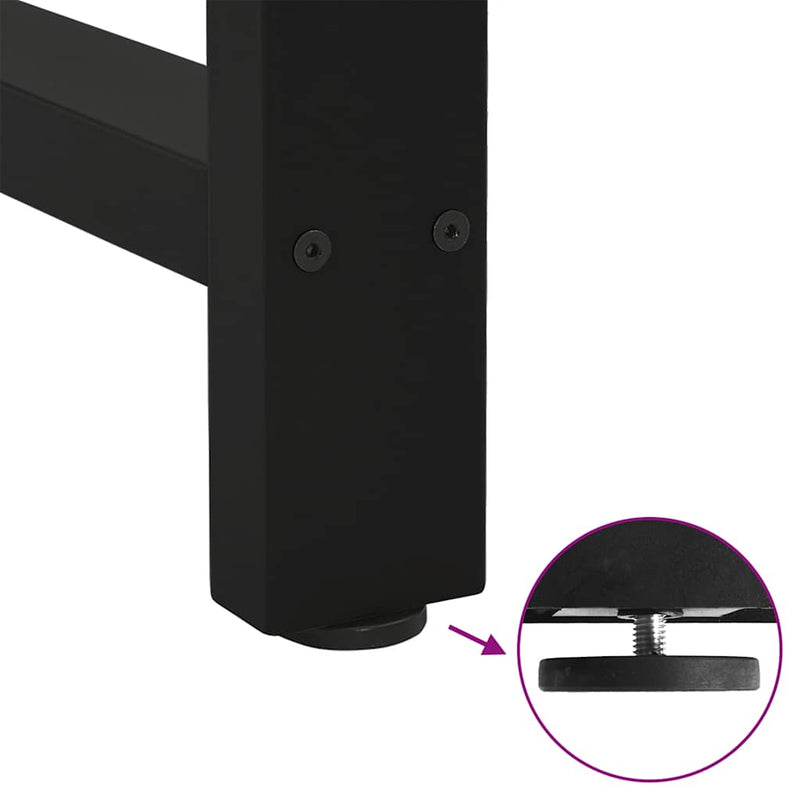 vidaXL Dining Table Legs Black 2 pcs 70x(72-73) cm Steel