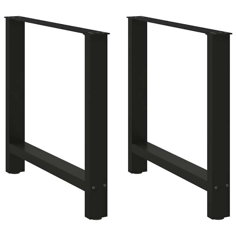 vidaXL Dining Table Legs Black 2 pcs 80x(72-73) cm Steel