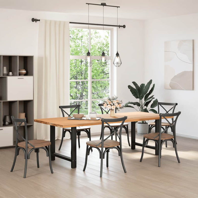 vidaXL Dining Table Legs Black 2 pcs 80x(72-73) cm Steel