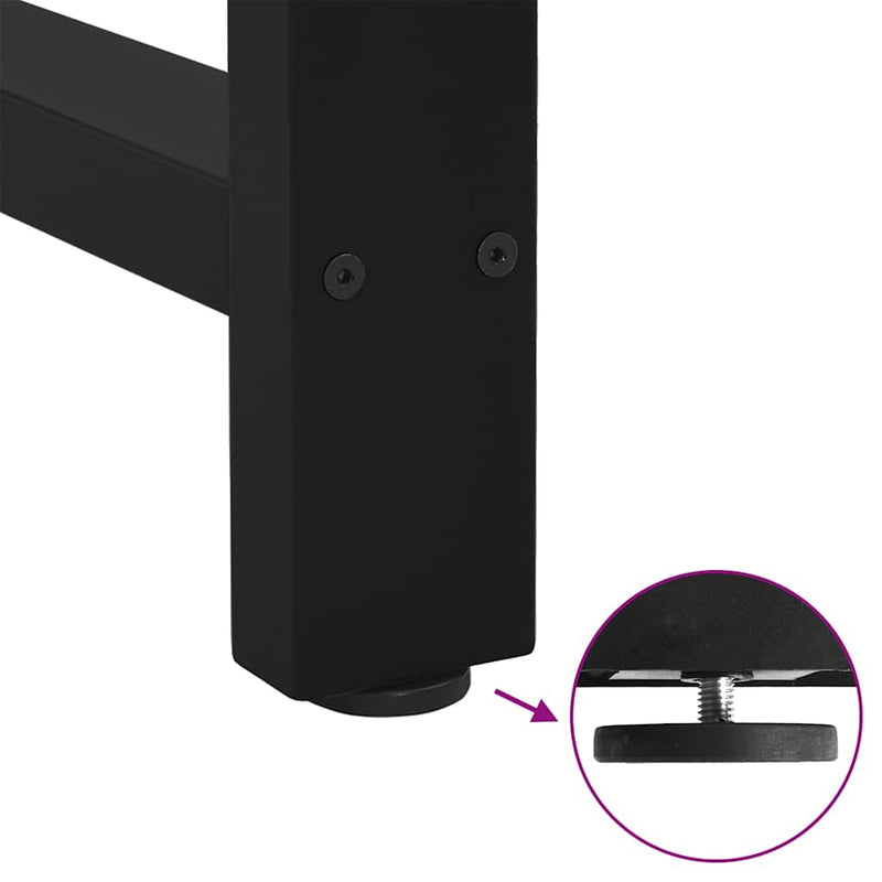 vidaXL Dining Table Legs Black 2 pcs 80x(72-73) cm Steel
