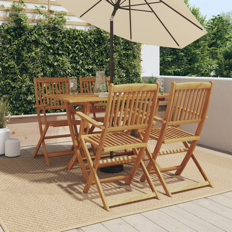 vidaXL 5 Piece Garden Dining Set Solid Wood Eucalyptus