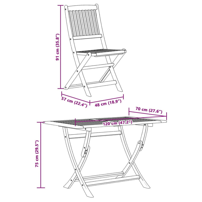 vidaXL 5 Piece Garden Dining Set Solid Wood Eucalyptus