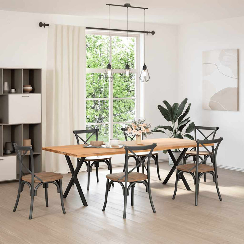vidaXL Dining Table Legs X-Shaped 2 pcs Black 70x(72-73) cm Steel