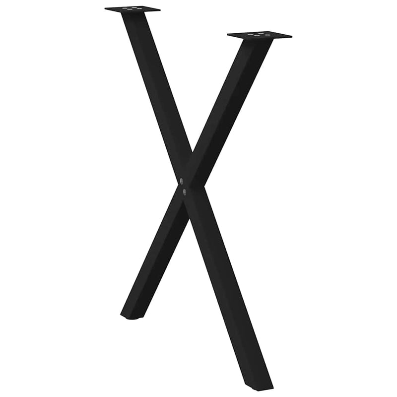 vidaXL Dining Table Legs X-Shaped 2 pcs Black 80x(72-73) cm Steel