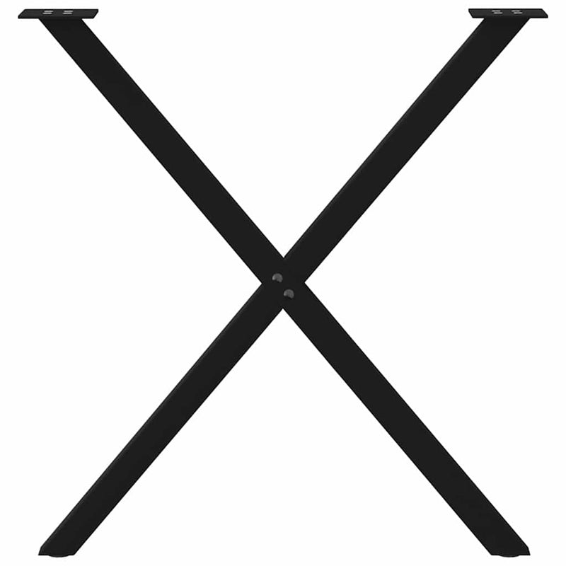 vidaXL Dining Table Legs X-Shaped 2 pcs Black 80x(72-73) cm Steel