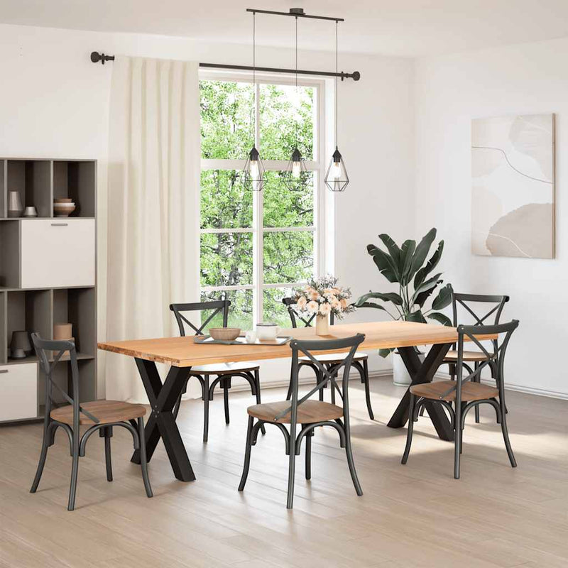 vidaXL Dining Table Legs X-Shaped 2 pcs Black 70x(72-73) cm Steel