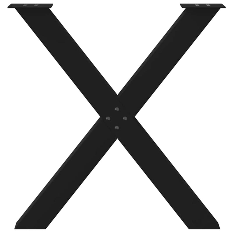 vidaXL Dining Table Legs X-Shaped 2 pcs Black 70x(72-73) cm Steel