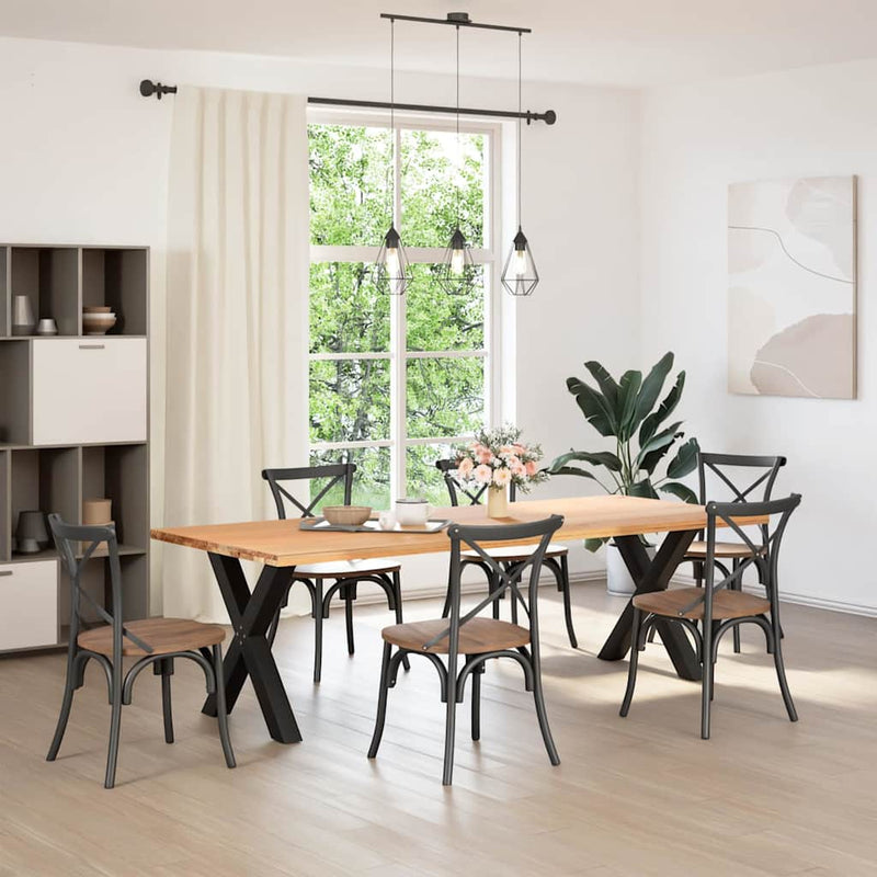 vidaXL Dining Table Legs X-Shaped 2 pcs Black 80x(72-73) cm Steel