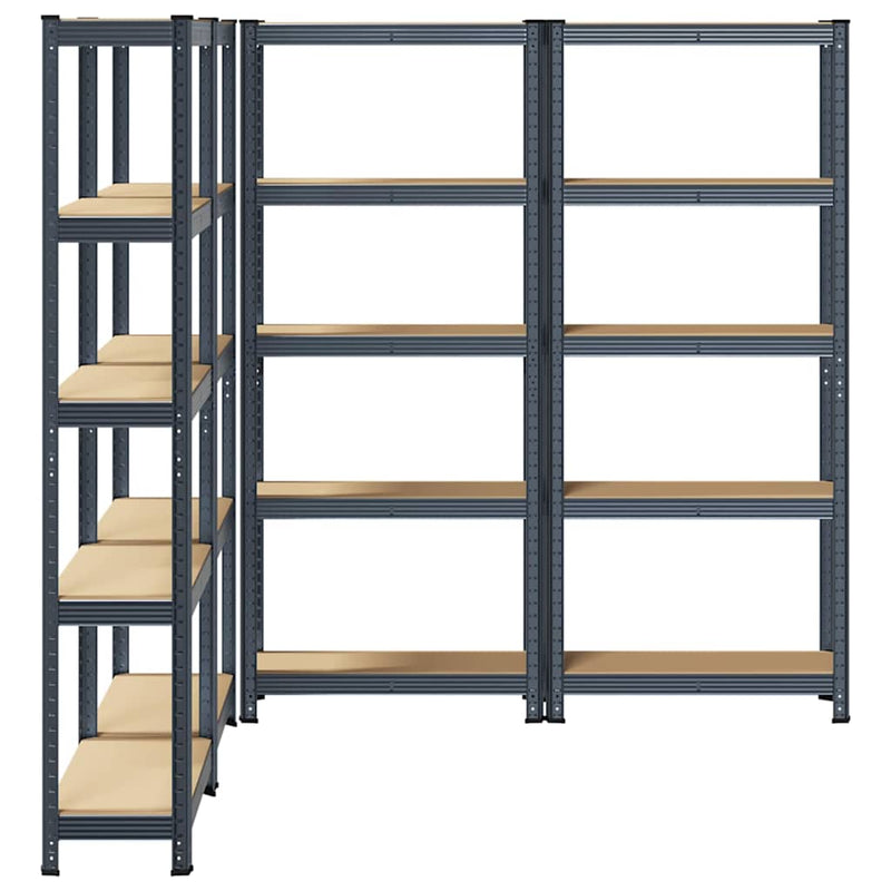 vidaXL 5-Layer Storage Shelves 4 pcs Anthracite Steel&Engineered Wood