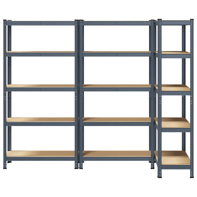 vidaXL 5-Layer Storage Shelves 3 pcs Anthracite Steel&Engineered Wood