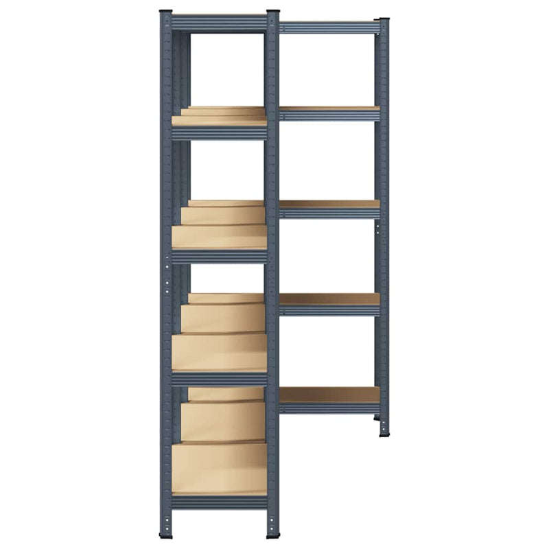 vidaXL 5-Layer Storage Shelves 3 pcs Anthracite Steel&Engineered Wood