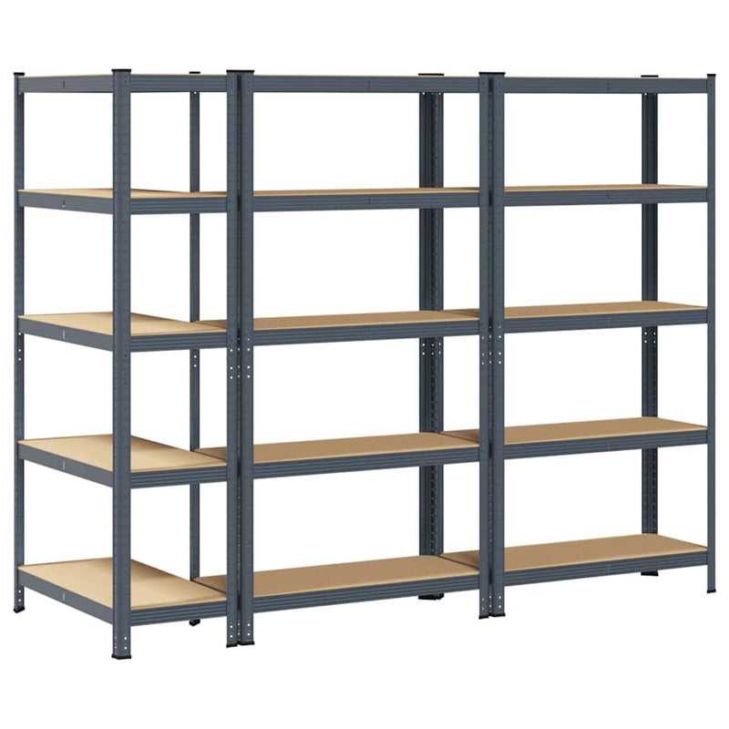vidaXL 5-Layer Storage Shelves 3 pcs Anthracite Steel&Engineered Wood