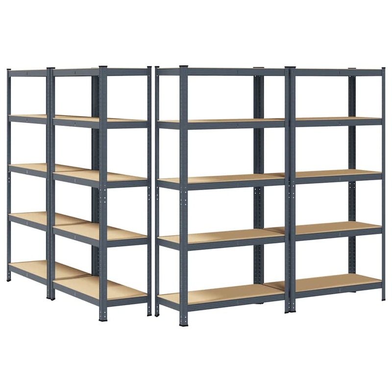vidaXL 5-Layer Storage Shelves 4 pcs Anthracite Steel&Engineered Wood