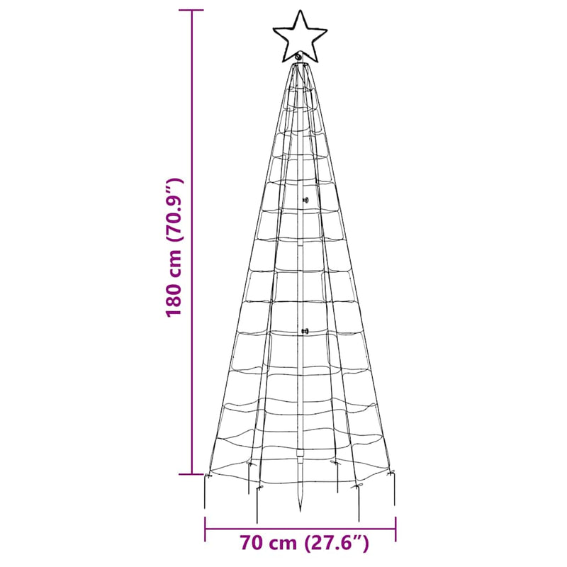vidaXL LED Christmas Tree with Spikes 220 LEDs Warm White 180 cm