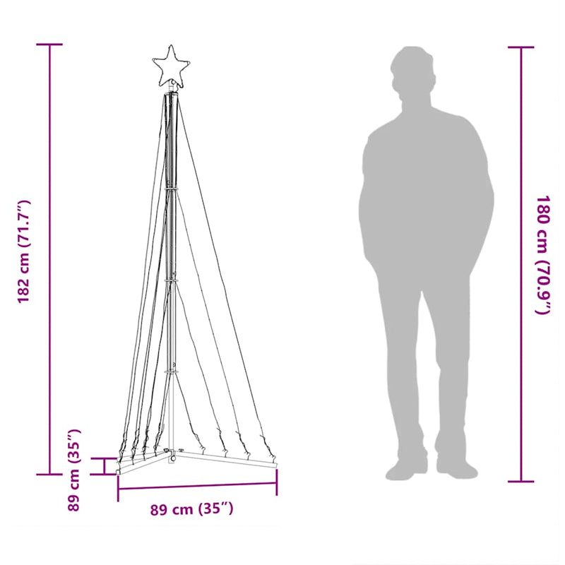 vidaXL LED Christmas Tree 339 LEDs Cold White 182 cm