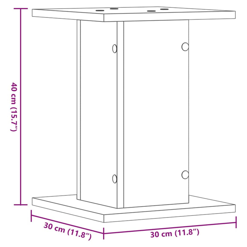 vidaXL Plant Stands 2 pcs White 30x30x40 cm Engineered Wood