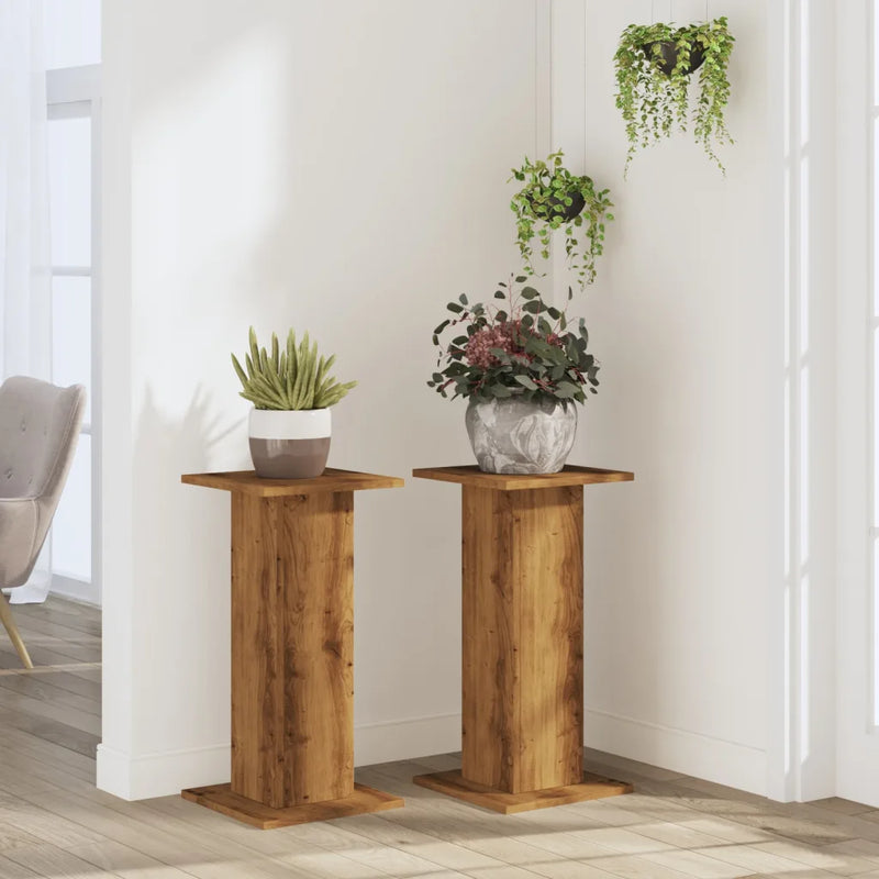 Plant Stands 2 pcs Artisian Oak 30x30x60 cm Engineered Wood