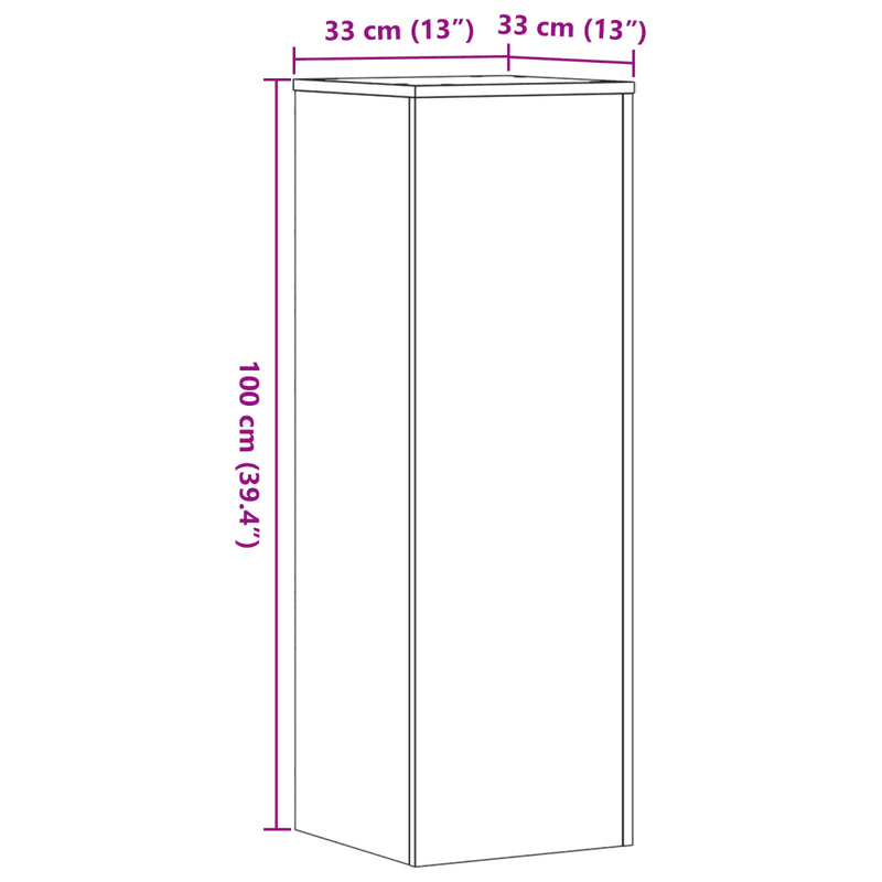 Plant Stands 2 pcs Artisian Oak 33x33x100 cm Engineered Wood