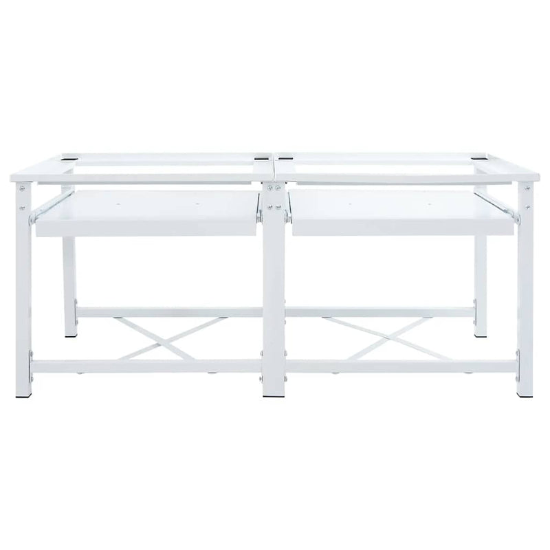 vidaXL Double Washing Machine Pedestal with Pull-Out Shelves White