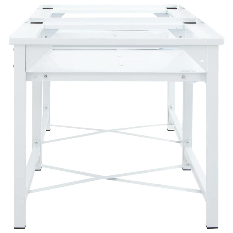 vidaXL Double Washing Machine Pedestal with Pull-Out Shelves White
