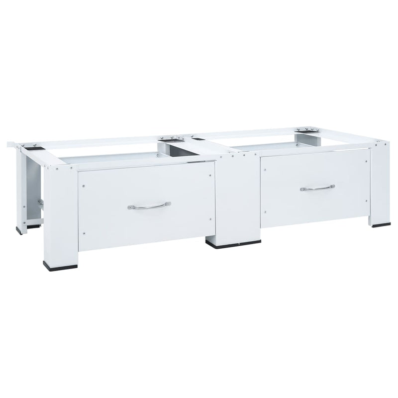 vidaXL Double Washing Machine Pedestal with Drawers White