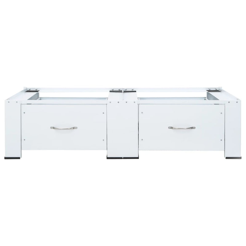 vidaXL Double Washing Machine Pedestal with Drawers White