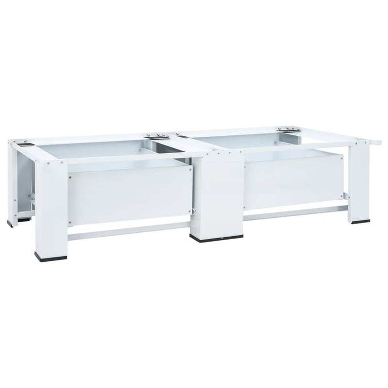 vidaXL Double Washing Machine Pedestal with Drawers White
