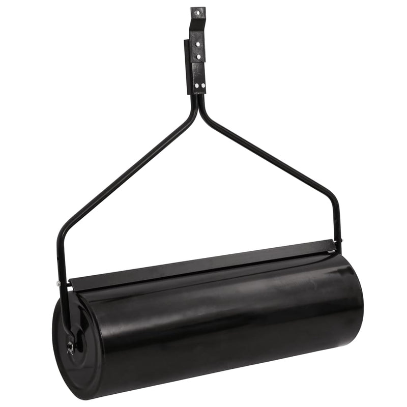 vidaXL Garden Lawn Roller Pull with Aerator Clamps Black 63 L Iron