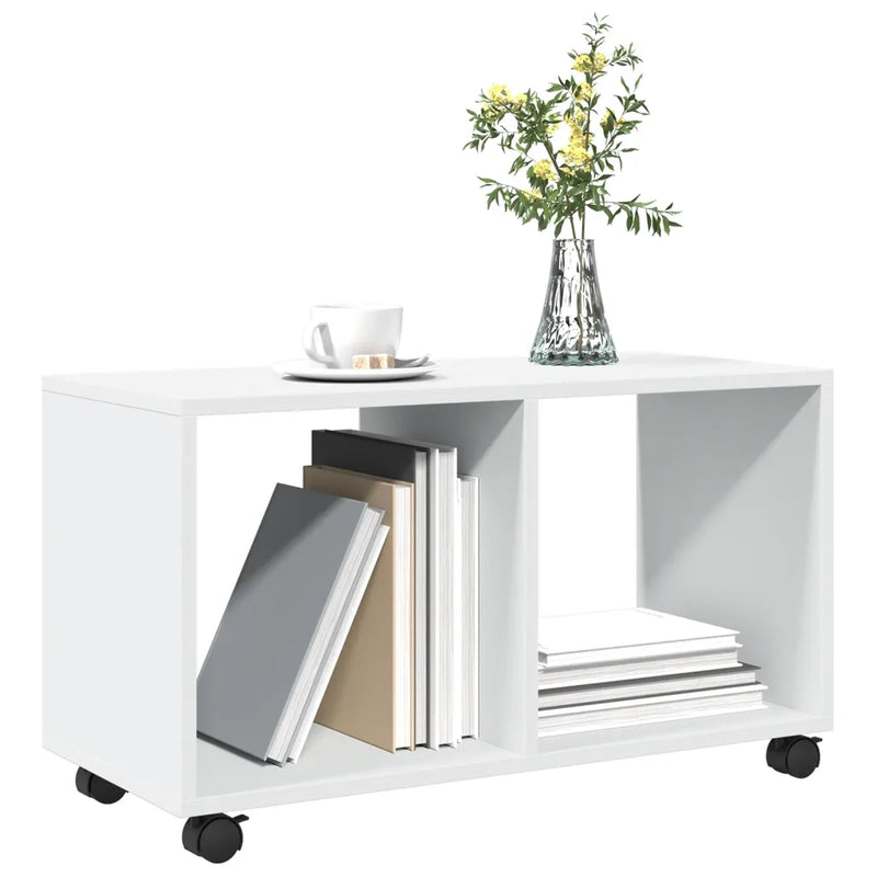 Rolling Cabinet White 72x33x42.5 cm Engineered Wood